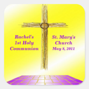 Aangepaste 1e-communitystickers vierkante sticker