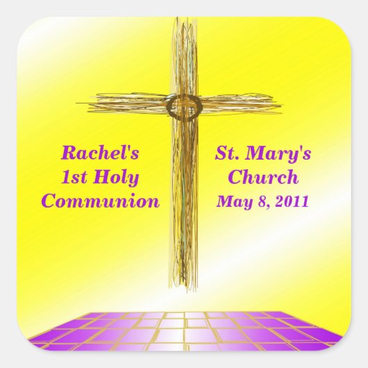 Aangepaste 1e-communitystickers vierkante sticker (Voorkant)