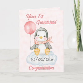 Aangepaste 1e kleinkind baby Penguin Kaart
