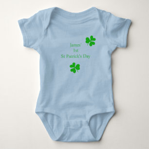 Aangepaste 1e Saint Patrick's Day Lucky Shamrock B Romper
