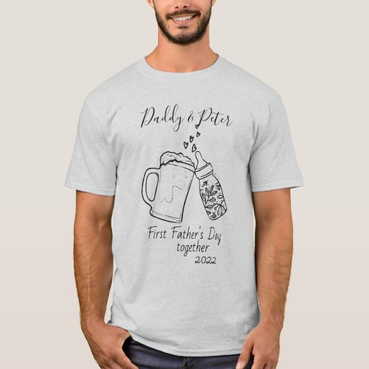 Aangepaste 1e Vaderdag matching T-shirt (Voorkant)