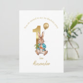 Aangepaste 1e verjaardag Uitnodiging Peter het kon (Staand voorkant)