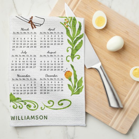 Aangepaste 2024 Kalender MBA Student Sinaasappel B Theedoek (Quarter Fold)