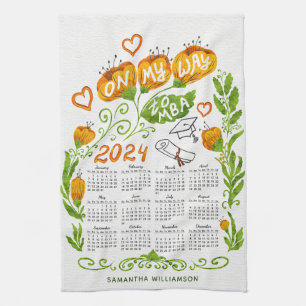 Aangepaste 2024 Kalender MBA Student Sinaasappel B Theedoek