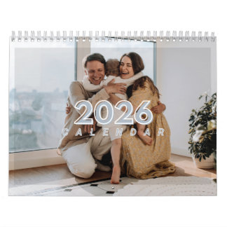 Aangepaste 2026 kalender met uw familiefoto's