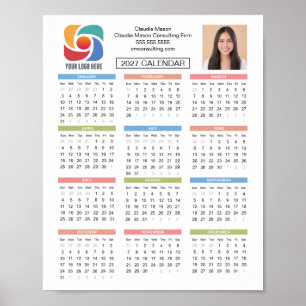 Aangepaste 2027 Agenda Zakelijk Logo Bedrijf Poster