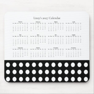 Aangepaste 2027 Elegante Stippenkalender Muismat