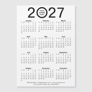 Aangepaste 2027 magnetische kalender met bedrijfsl