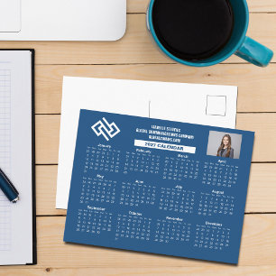 Aangepaste 2027 Zakelijke Kalender Blauw Bedrijfsl Briefkaart