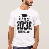 Aangepaste 2038 Back-to-School Handafdruk Keepsake T-shirt (Voorkant)