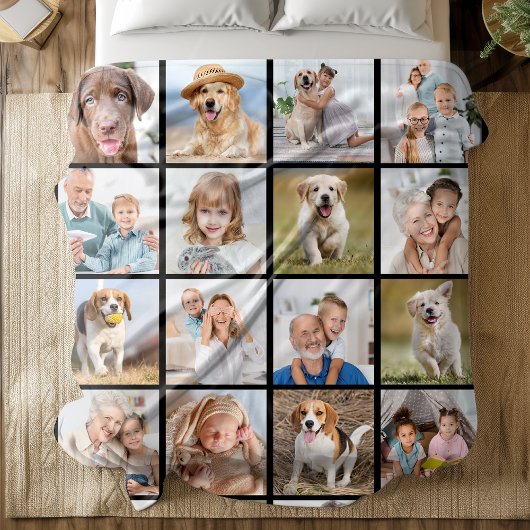 Aangepaste 20 foto collage gepersonaliseerde moder fleece deken