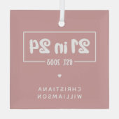 Aangepaste 21e verjaardag 21 in 24 Est 2003 Verjaa Glas Ornament (Achterkant)