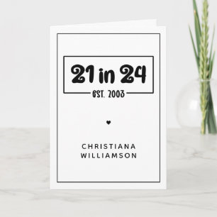 Aangepaste 21e verjaardag 21 in 24 Est 2003 Verjaa Kaart