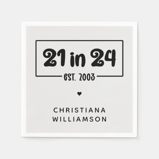 Aangepaste 21e verjaardag 21 in 24 Est 2003 Verjaa Servet (Voorkant)