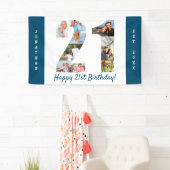 Aangepaste 21e verjaardag Foto-collage op feestdag Spandoek (Insitu)