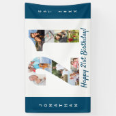 Aangepaste 21e verjaardag Foto-collage op feestdag Spandoek (Verticaal)