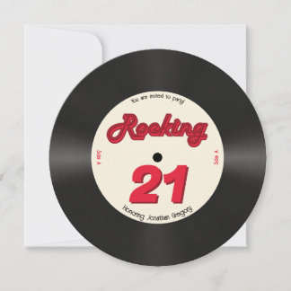 Aangepaste 21e verjaardag Retro Music Record Rocki Kaart
