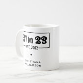 Aangepaste 21e verjaardag viering 21 in 23 Est 200 Koffiemok (Voorkant links)