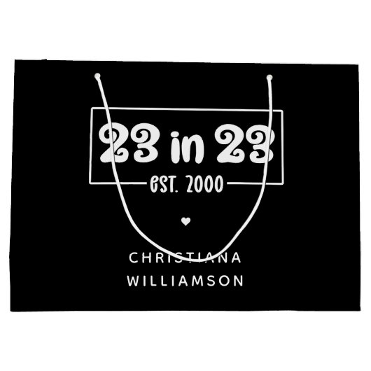 Aangepaste 23e verjaardag cadeau 23 in 23 Est 2000 Groot Cadeauzakje (Achterkant)