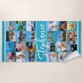 Aangepaste 24-fotokleuren voor Collage Strandlaken (Voorkant)