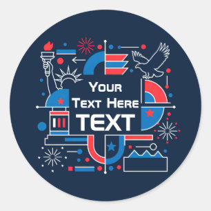 Aangepaste 250e verjaardag van Amerika Ronde Sticker