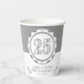 Aangepaste 25e Golden Jubileum of verjaardag, enz. Papieren Bekers (Achterkant)