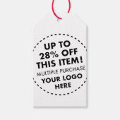 Aangepaste 28% OFF Bulk Kopen Kortingsrood Twintig Cadeaulabel (Voorkant)