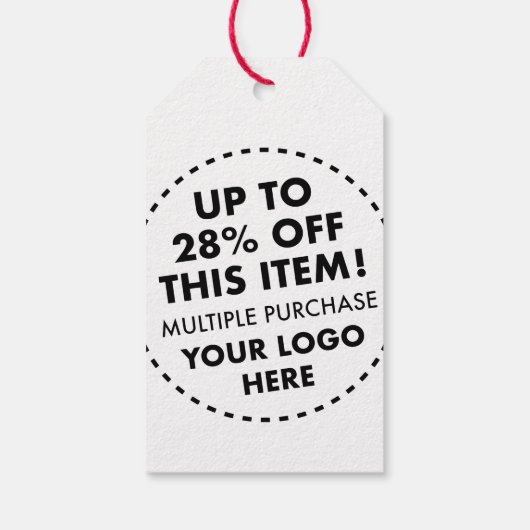 Aangepaste 28% OFF Bulk Kopen Kortingsrood Twintig Cadeaulabel (Achterkant)