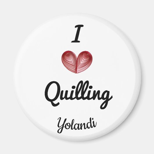 Aangepaste 2.25-in Ronde I (hart) Quilling Magneet (Voorkant)