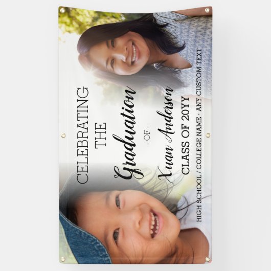 Aangepaste 2 Afstuderen voor Photo Collage Script Spandoek (Verticaal)