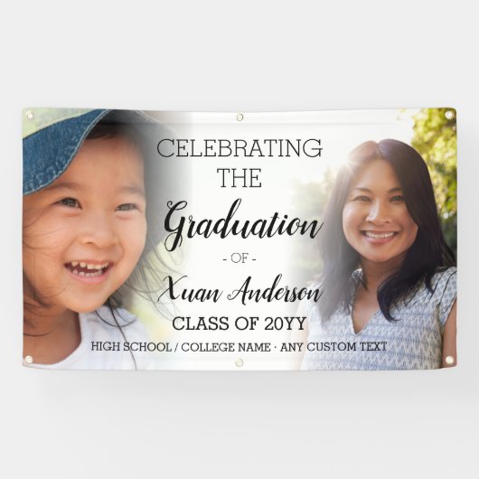 Aangepaste 2 Afstuderen voor Photo Collage Script Spandoek (Horizontaal)