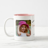 Aangepaste 2 foto Grote oma Modern Keepsake Tweekleurige Koffiemok (Links)