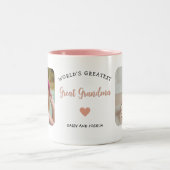 Aangepaste 2 foto Grote oma Modern Keepsake Tweekleurige Koffiemok (Center)