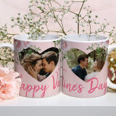 Aangepaste 2 foto hardt roze rozen Valentijn Koffiemok