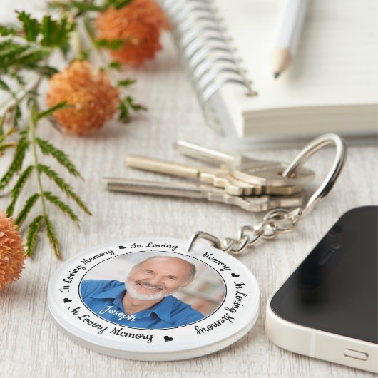 Aangepaste 2 foto in Loving Memory Memorial Sleutelhanger (Voorkant Rechts)