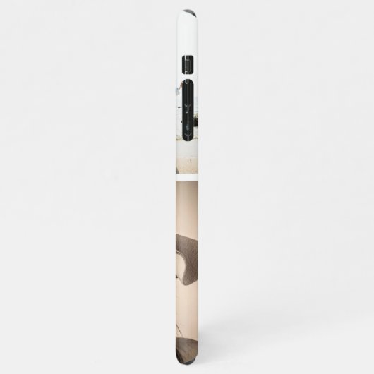 Aangepaste 2 foto monogrammed initialen collage iPhone hoesje (Linkerkant)