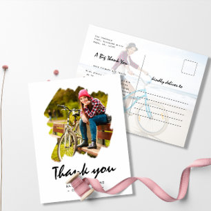 Aangepaste 2 foto penseelstreek afstudeer dank je briefkaart