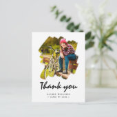 Aangepaste 2 foto penseelstreek gradatie dank je briefkaart (Staand voorkant)