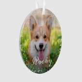Aangepaste 2 foto Pet Dog Puppy Holiday Ornament (voorkant)