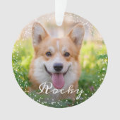 Aangepaste 2 foto Pet Dog Puppy Holiday Ornament (voorkant)