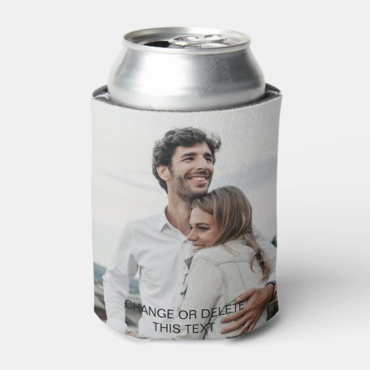 Aangepaste 2 foto-sjabloon met dubbelzijdig berich blikjeskoeler (Blikje Voorkant)