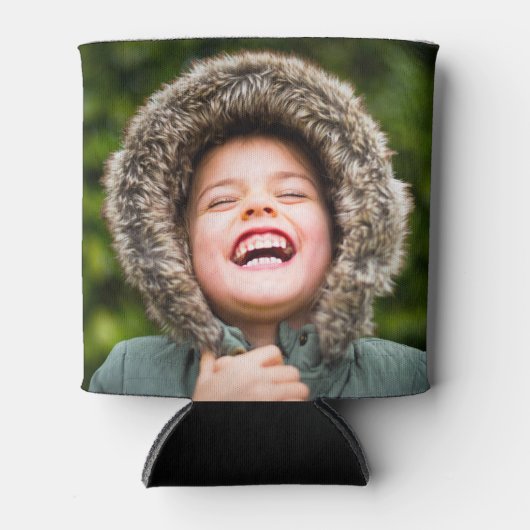 Aangepaste 2 foto-sjabloon met dubbelzijdig berich blikjeskoeler (Voorkant)