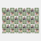 Aangepaste 2 Foto Snowflakes Kerstmis Wrapping Pap Inpakpapier Vel (Voorkant 3)