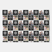 Aangepaste 2 Foto Snowflakes Kerstmis Wrapping Pap Inpakpapier Vel (Voorkant 2)