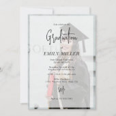 Aangepaste 2 foto tekst overlay Afstuderen uitnodi Kaart (Voorkant)