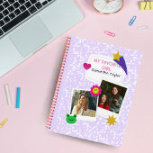 Aangepaste 2 foto's collage notitieboek met script