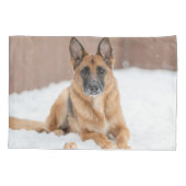 Aangepaste 2 foto's en naam Familielid Kussensloop (Achterkant)