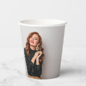 Aangepaste 2 Foto's Party Selfie Afbeelding Fotogr Papieren Bekers (Voorkant)