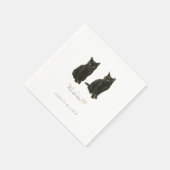 Aangepaste 2 katten bruiloft servetten (Hoek)