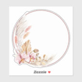 Aangepaste 2 pampas gras rond sticker (Vel)